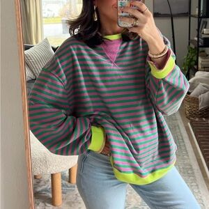 Free People classic striped sweater top